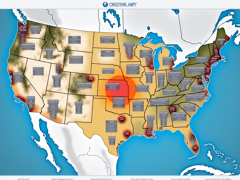 A detailed map showing the intersection of local and national regulations for cryotherapy franchises, with markers indicating key regulatory bodies. The image has a professional tone with a focus on clarity and information.